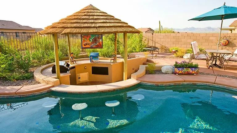 Pool Contractor Tucson AZ Swim Up Bar Feature