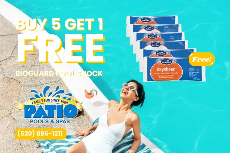Patio Pools - June Promo - Buy 5 Bags Shock Get 1 Free