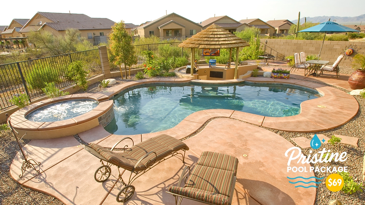 Pristine Pool Package 69 dollar first month 2 hundred 99 dollar value